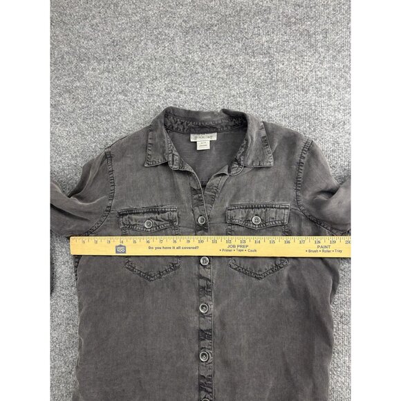 Ariat Shirt Womens Medium Gray Button Front Long Sleeve Utility Top Western - Picture 5 of 7